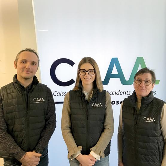 De g. à d. : Laurent Vivenot (président Caaam), Lola Gutman (conseillère prévention) et Valérie Karleskind (présidente de la commission prévention). Photo CEC
