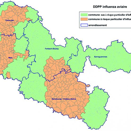 Zones à risque particulier. Carte DDT 57