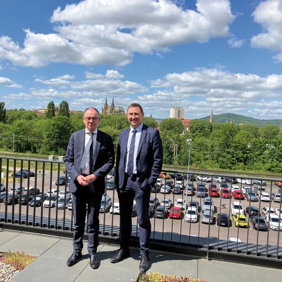 Christophe Franceschi (directeur régional Urssaf Lorraine) et Arnaud Huet (directeur général Msa Lorraine). Photo Pierre Divoux