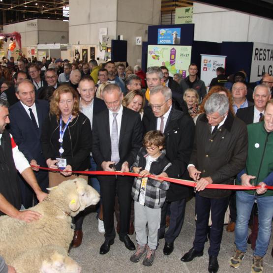La douzième édition du salon Agrimax a été inaugurée le 25 octobre au Parc des Expositions de Metz en présence de nombreuses personnalités. À l’honneur cette année, la race ovine “Est à laine Mérinos“. Photo P. DIVOUX