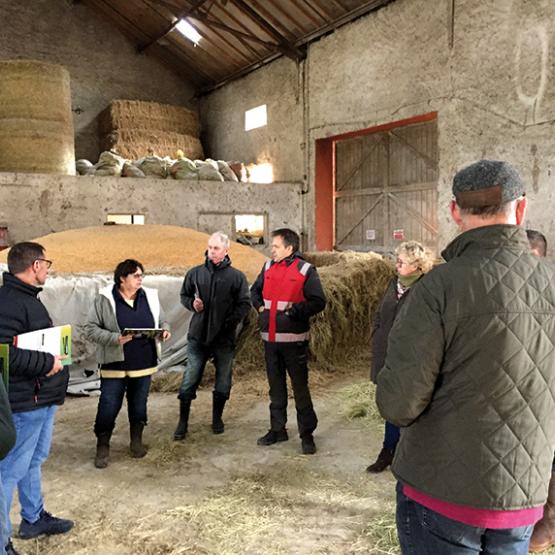 La formation laisse une part importante à l’aspect pratique pour permettre à chacun d’identifier, sur sa ferme, ce qu’il y a lieu de mettre dans son DUERP. Photo CEC