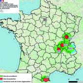 Zones réglementées Dnc en France au 20 octobre