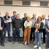 Nouveau Bureau de la Fdsea de Moselle (de g. à d.) : Fabrice Couturier, Hervé Auburtin, Mickaël Losson, Marc Schlemer, Jean-Baptiste Kaiser, Béatrice Charpentier, Christophe Niedercorn, Sophie Poinsignon, Dominique Bouché et Raymond Muller. Photo P DIVOUX