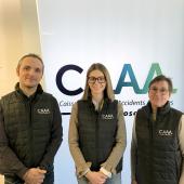 De g. à d. : Laurent Vivenot (président Caaam), Lola Gutman (conseillère prévention) et Valérie Karleskind (présidente de la commission prévention). Photo CEC
