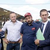 De g. à d ; : L. Touvet, préfet de Moselle, F. Couturier, président de la Fdsea, J. Viville, président des Jeunes Agriculteurs, G. Guerin, Ddt adjoint et J. Schlitter, président du Comité d’organisation de Pays’an Fête. Photo Pierre Divoux