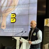 Hervé Auburtin, administrateur Agpb, a sensibilisé les boulangers de Moselle aux difficultés structurelles que traversent les agriculteurs, «Ce qui se joue actuellement pour notre pays, c’est l’avenir de filières clés de notre agriculture». Photo DR