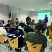 Une vingtaine d’agriculteurs et une douzaine de gendarmes étaient présents le 21 février à la mairie d’Angevillers pour créer un lien entre le monde agricole et les gendarmes. Photo J.B. Kaiser