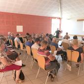 La première réunion « Transmission » s’est tenue à Sainte-Barbe   le 7 juin dernier. Près de 30 participants ont pu y assister et s’informer sur cette étape cruciale de leur carrière. Photo Marie Pescheteau