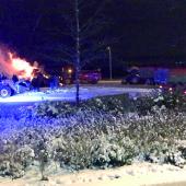 Les cantons de Forbach et Saint-Avold ont ouvert le bal des feux de la colère, le 7 janvier, sur le rond-point du Best à Farébersviller. Photo CEC