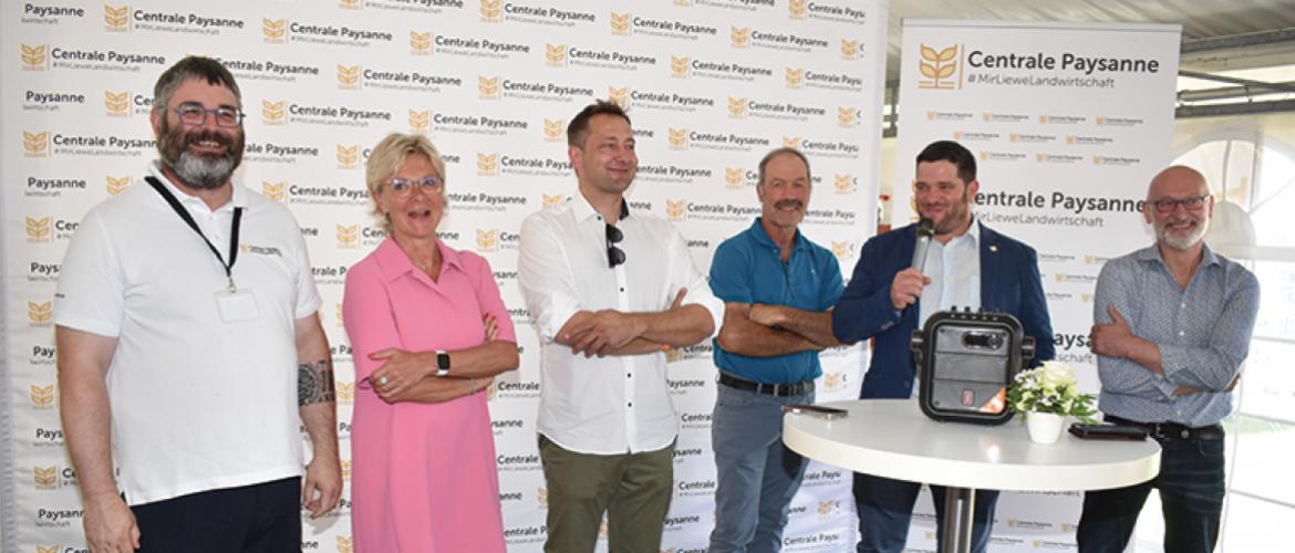De g. à d. : Éric Pesch, Martine Hansen, Christophe Hansen, Guy Ferder, Christian Wester, Marc Fisch. Photo Pierre Divoux De g. à d. : Éric Pesch, Martine Hansen, Christophe Hansen, Guy Ferder, Christian Wester, Marc Fisch. Photo Pierre Divoux