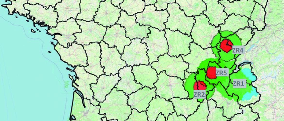 Zones réglementées Dnc en France au 20 octobre