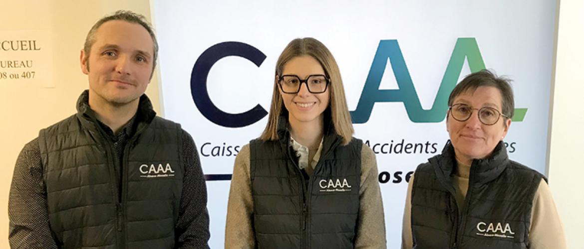 De g. à d. : Laurent Vivenot (président Caaam), Lola Gutman (conseillère prévention) et Valérie Karleskind (présidente de la commission prévention). Photo CEC