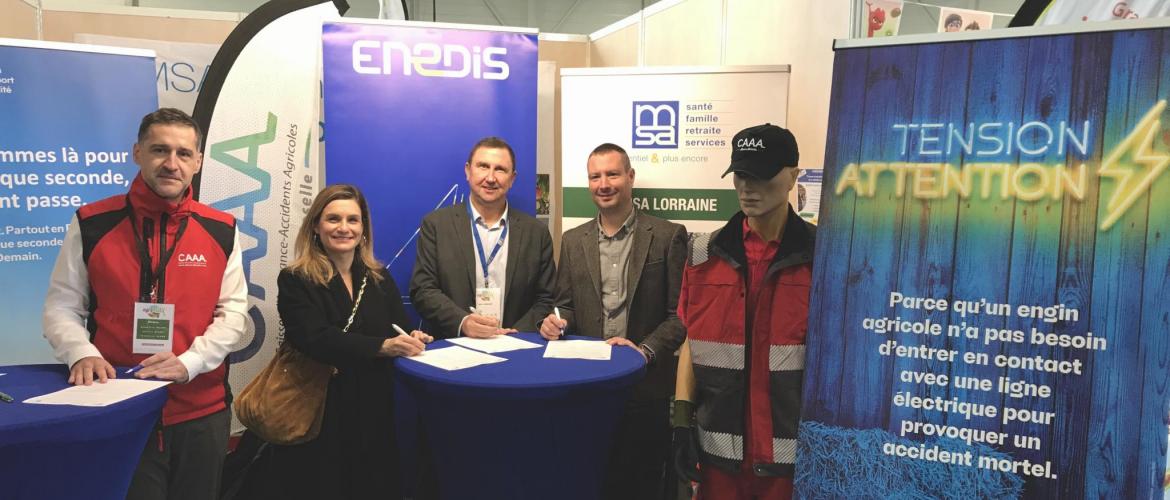 Agrimax a servi de cadre au renouvellement de la convention entre Msa, Caaam, Rte et Enedis. Photo Cédric Coillot