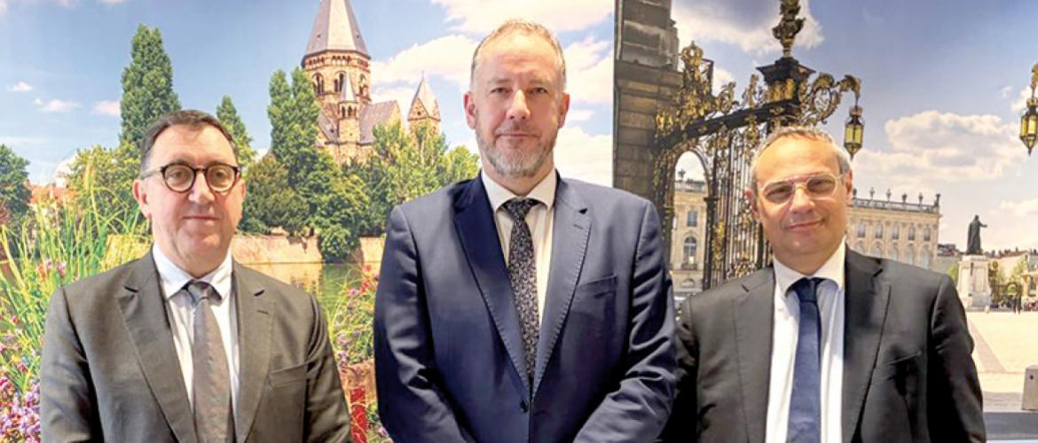 De g. à d. : Jean-François Rinfray Chalopin (Dg adjoint), Denis Piard (président), et Laurent Cazelles (directeur général). Photo Pierre Divoux