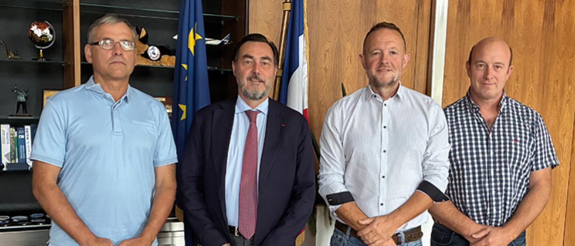 Florent Dory (Sg Fdsea), Pascal Bolot (préfet de Moselle), Fabrice Couturier (président de la Fdsea) et Christophe Nierdercorn (Sg adjoint de la Fdsea). Photo Pierre Divoux