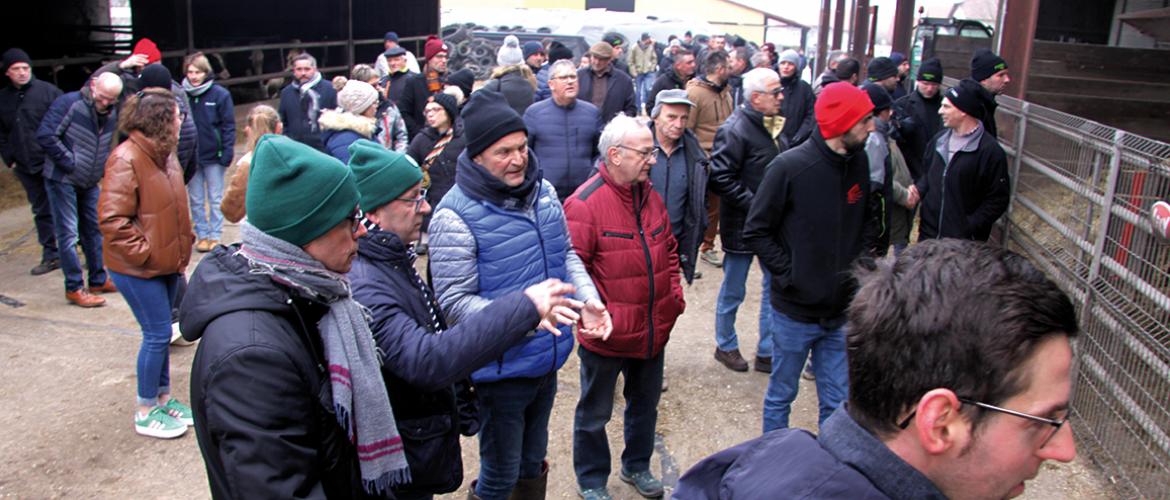 Dominique Bouché a présenté l’agriculture mosellane aux secrétaires généraux adjoints de la Fnsea et des Jeunes Agriculteurs. Photo Pierre Divoux